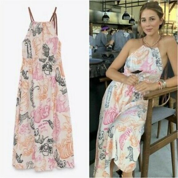 New Zara Disney Stories Collection Jungle Book Halter Midi Dress NWT Small - Picture 1 of 17